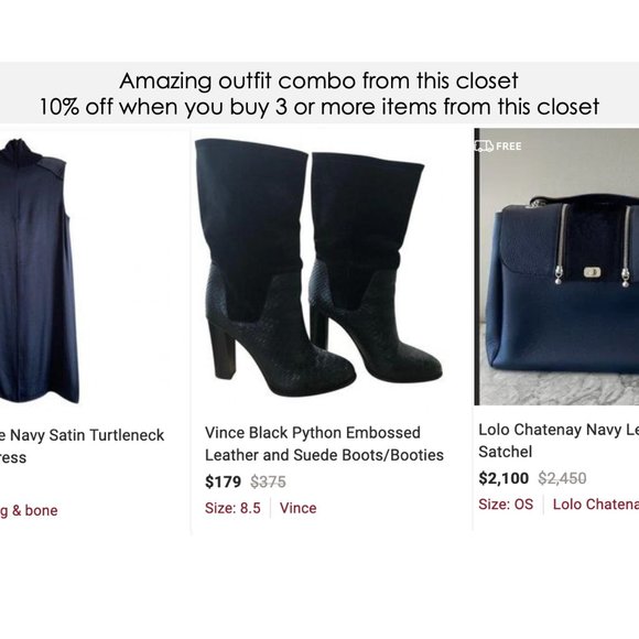 Vince Black Python Embossed Leather and Suede Boots/Booties - Picture 10 of 11